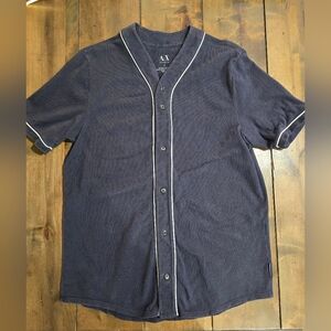 💥Armani Exchange Dark Blue Button-Up Cotton Jersey💥Size L💥